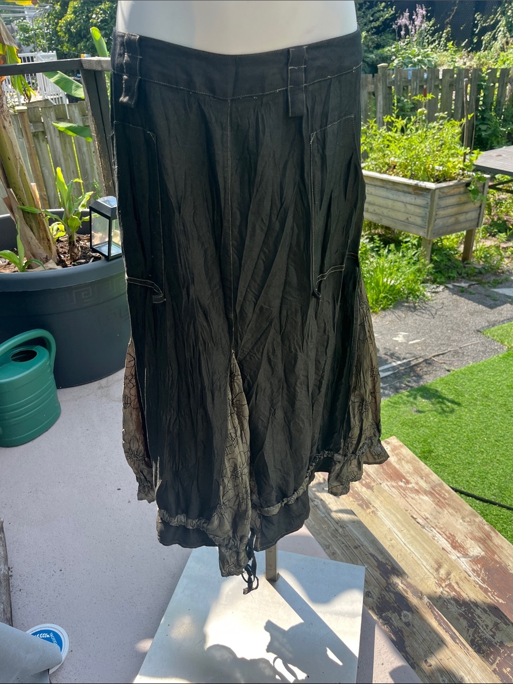 Women’s Black A-Line Tiered Maxi Skirt – Casual Boho